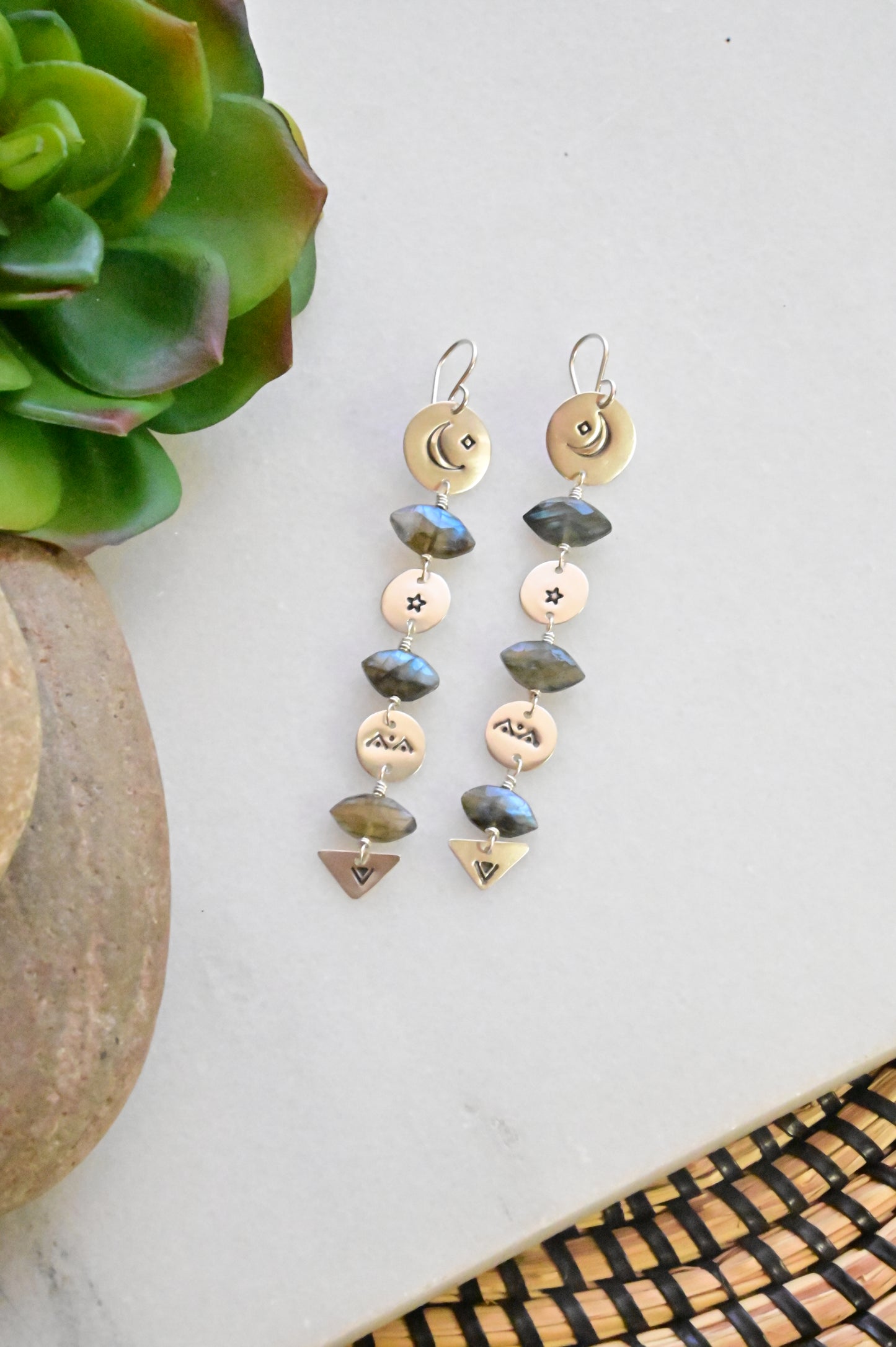 Silver Elements: Labradorite Earrings