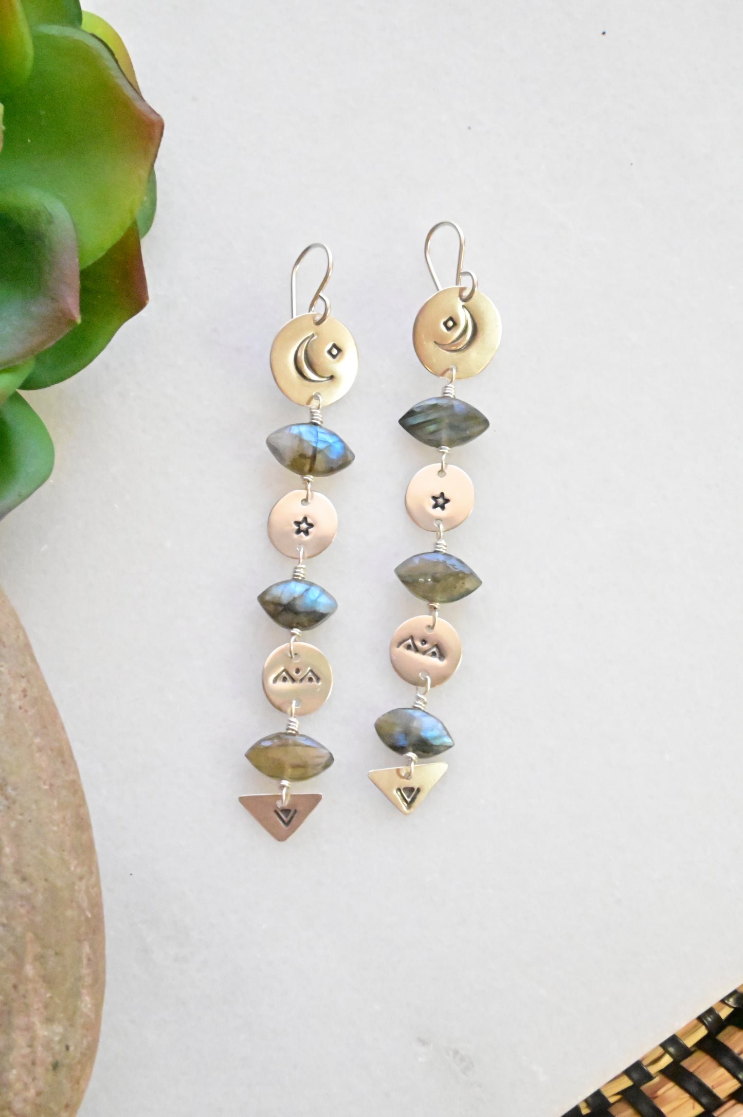 Silver Elements: Labradorite Earrings