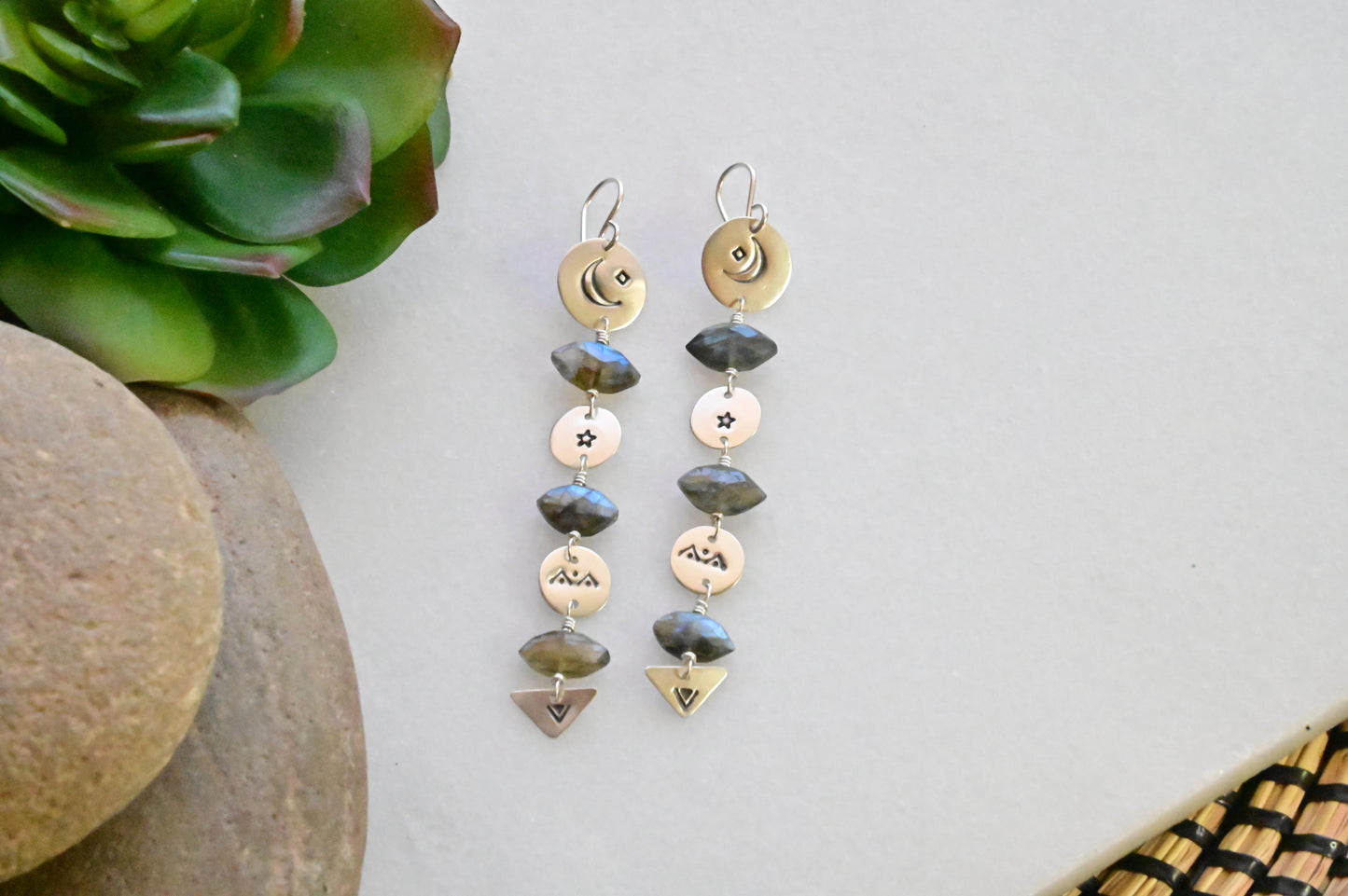 Silver Elements: Labradorite Earrings