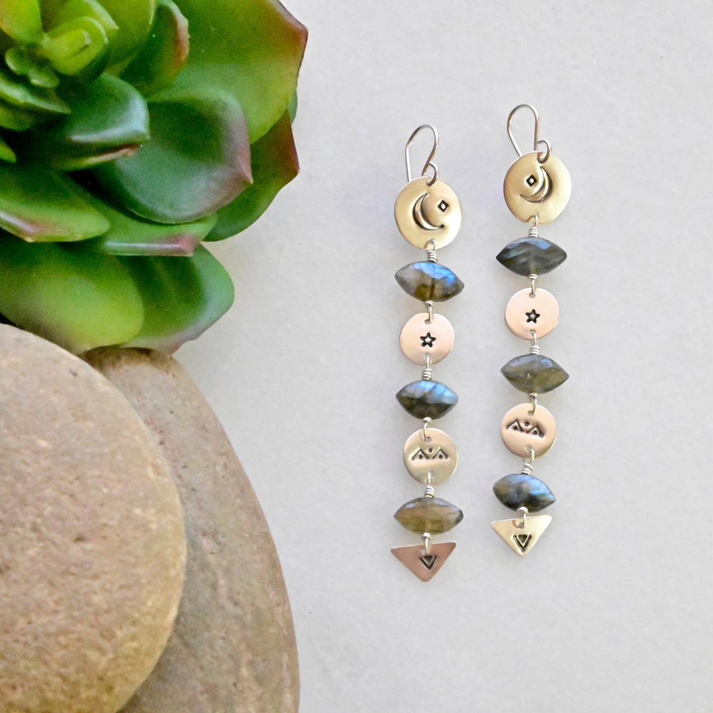 Silver Elements: Labradorite Earrings
