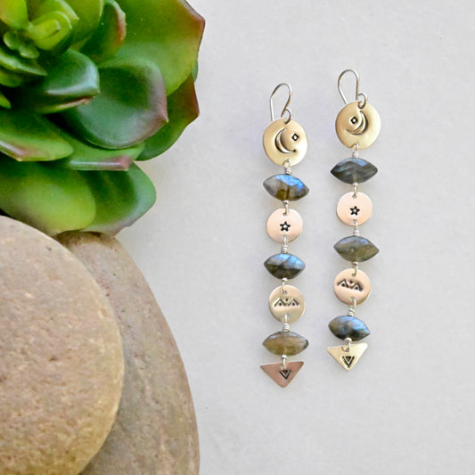 Silver Elements: Labradorite Earrings
