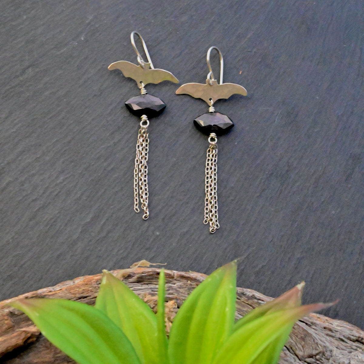 Silver Elements Bat Earrings