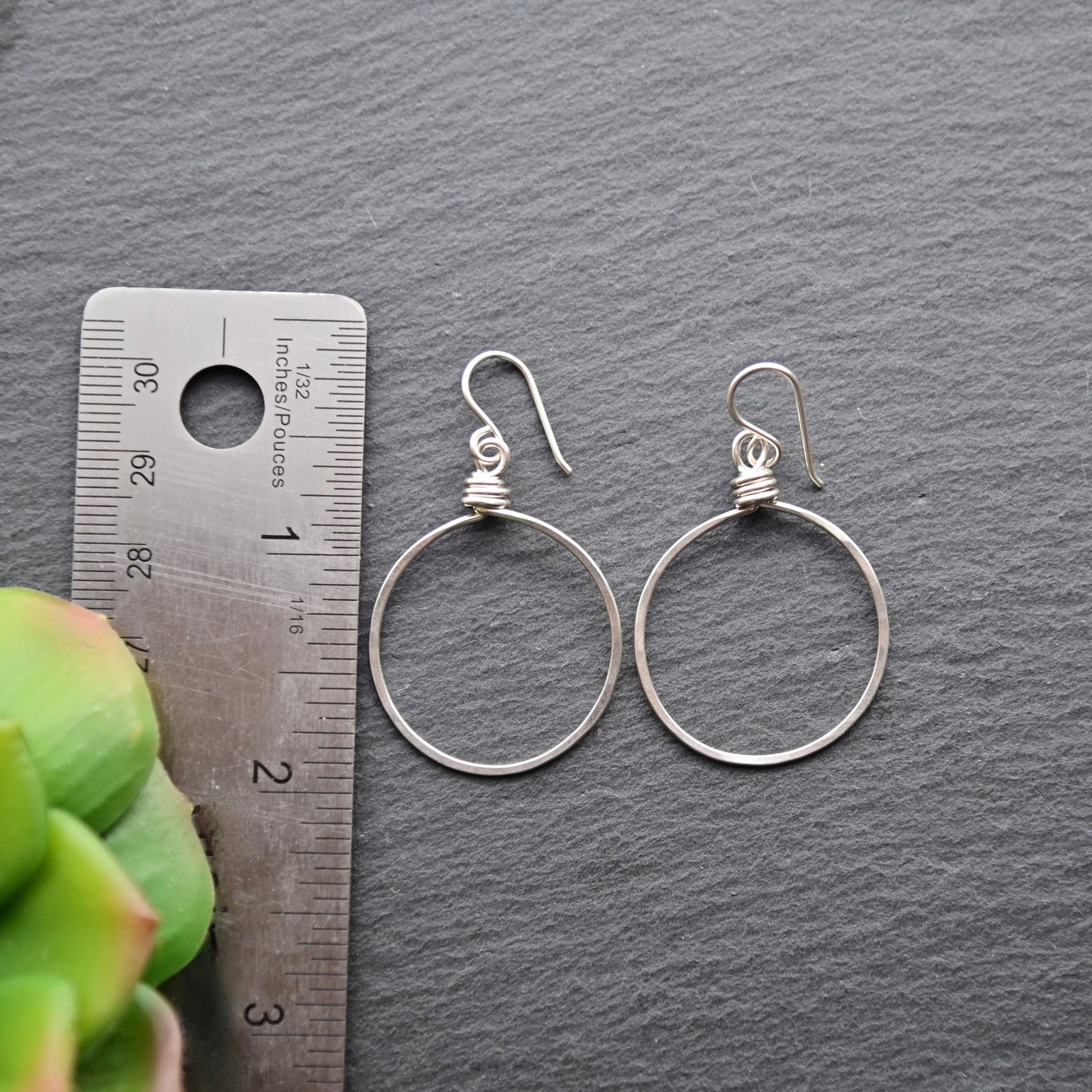 Hammered Hoops: Classic Hoop Earrings in Silver or Gold