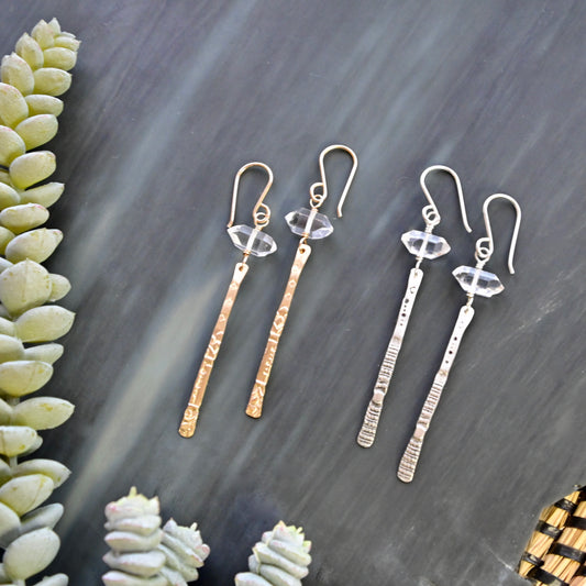 Sticks & Stones: Herkimer Diamond Earrings
