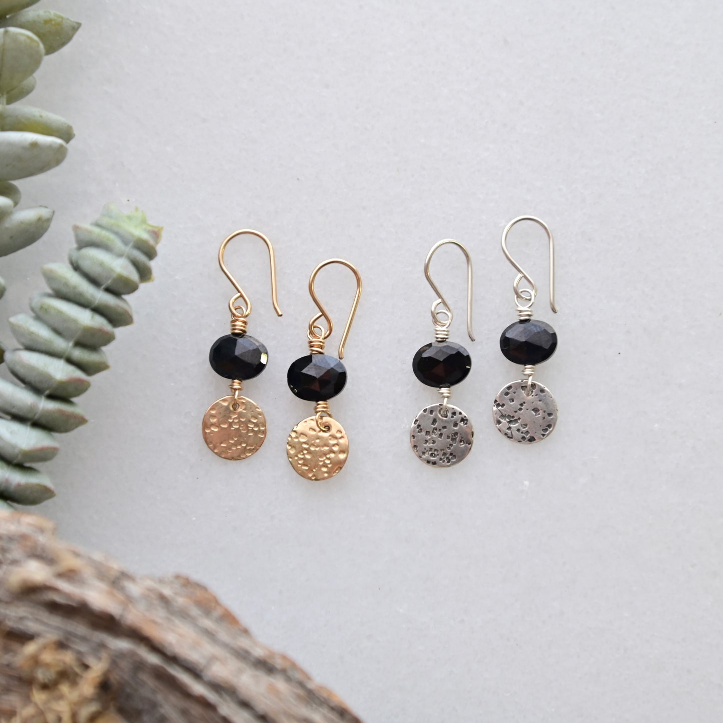 Mini Moon Gemstone Earrings
