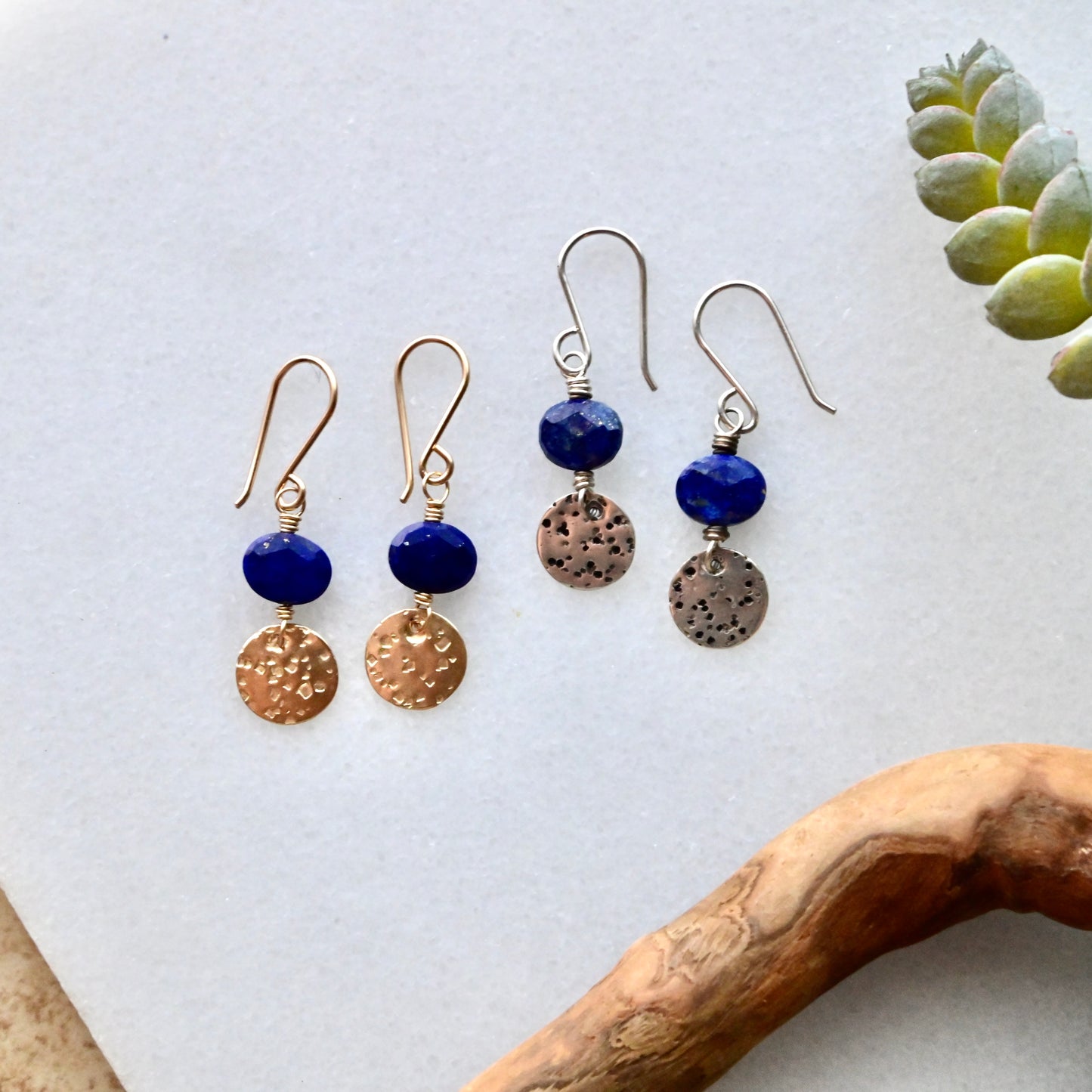 Mini Moon Gemstone Earrings