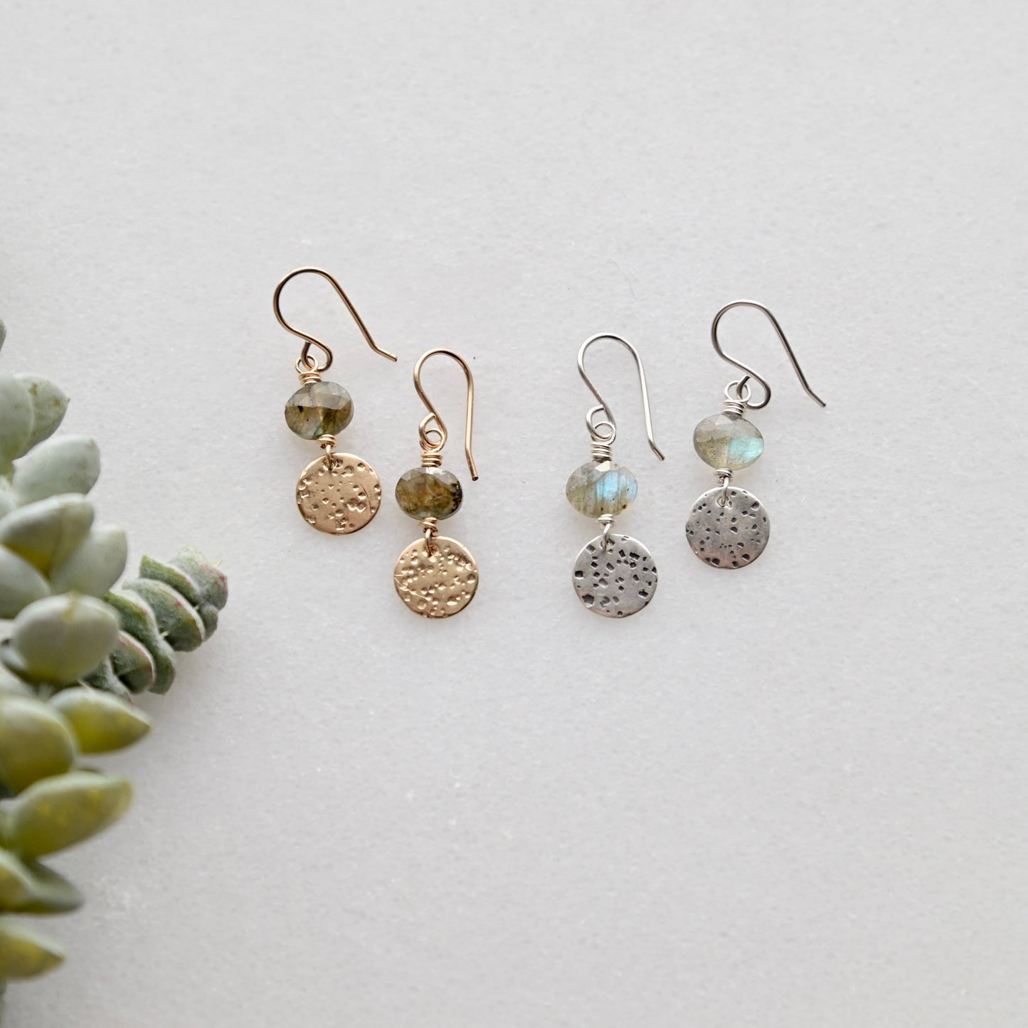 Mini Moon Gemstone Earrings