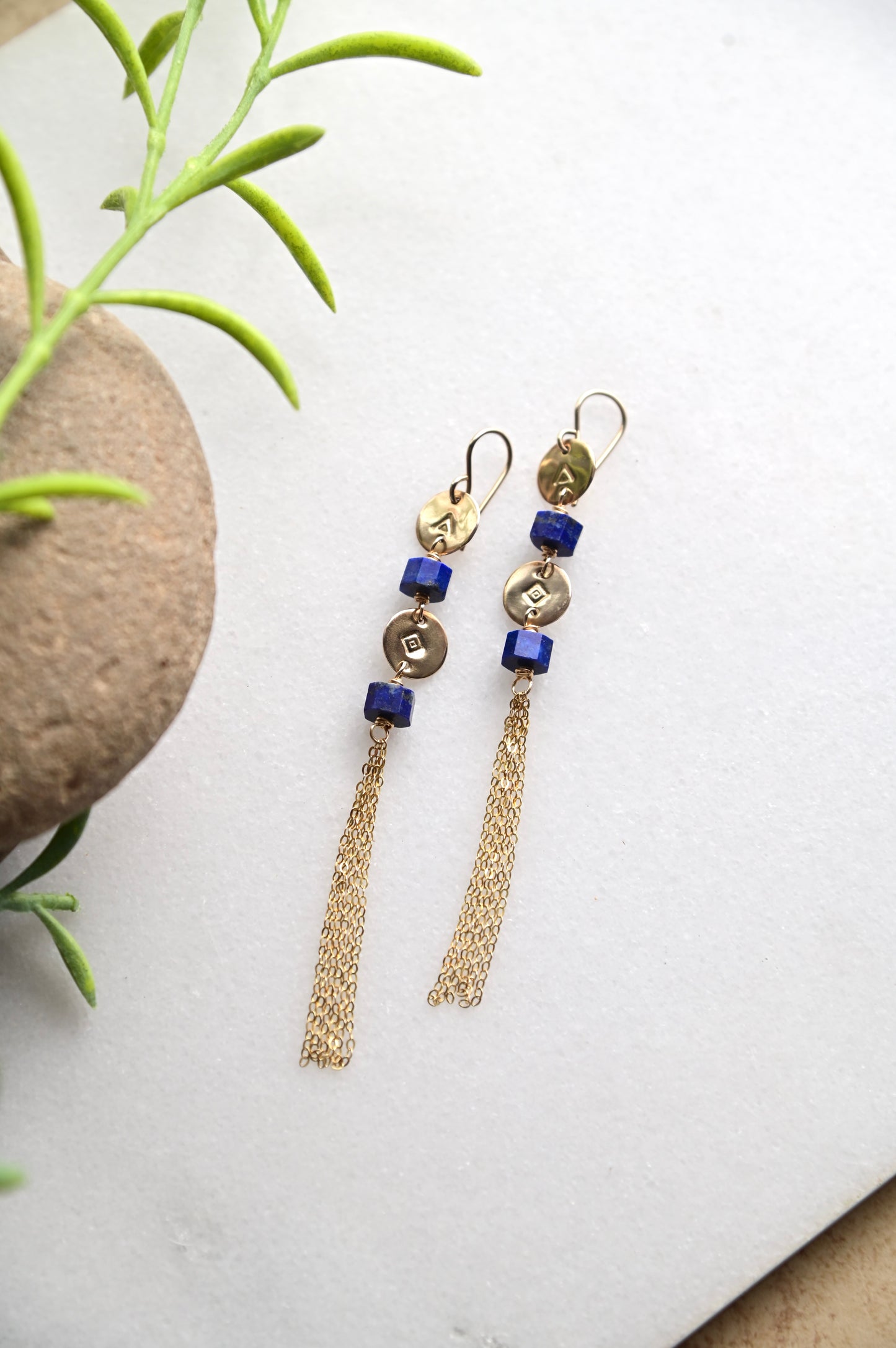 Gold Essentials: Lapis Lazuli + Gold Earrings