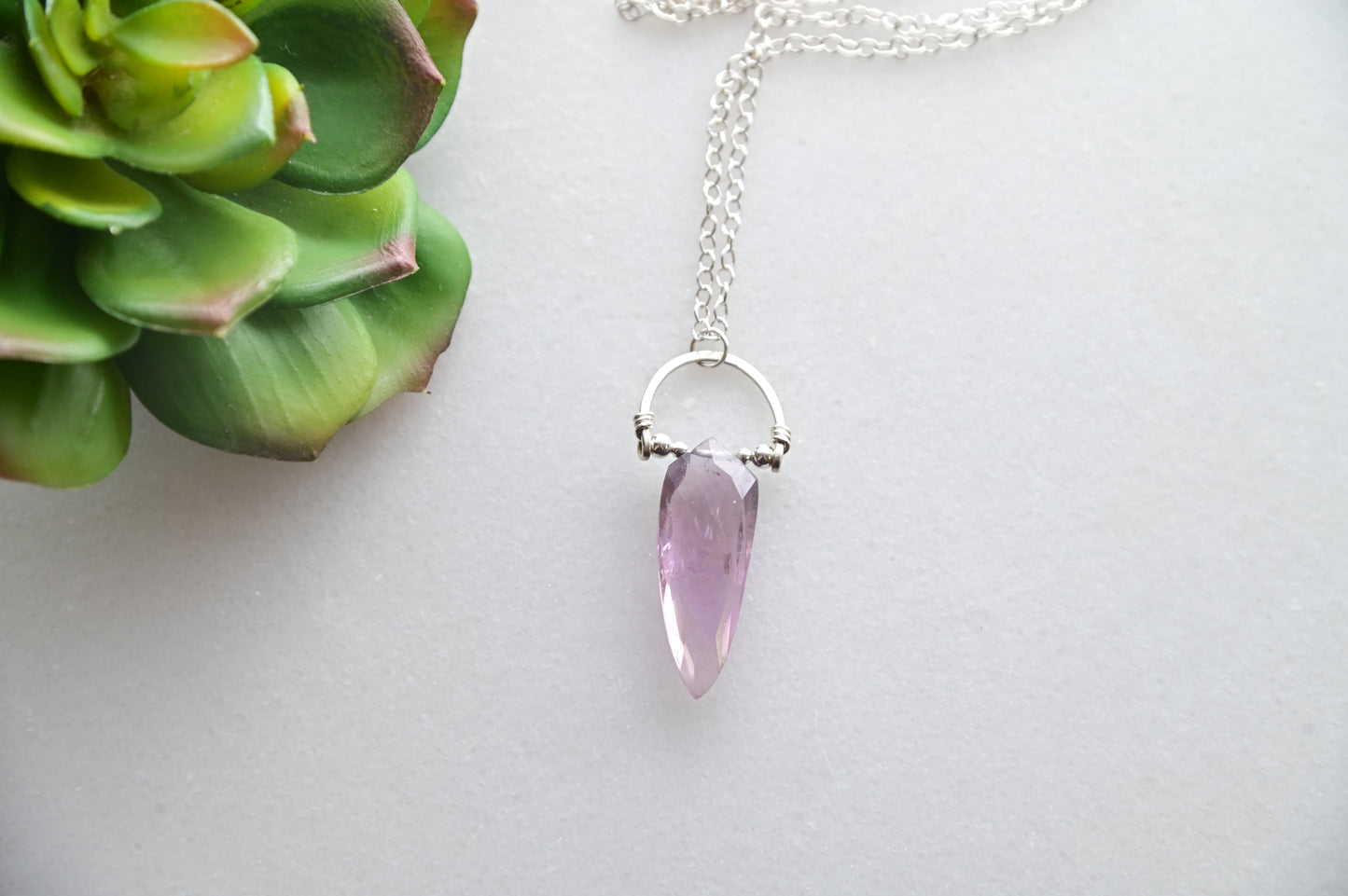 Hammered Hoops: Gemstone + Silver Necklaces