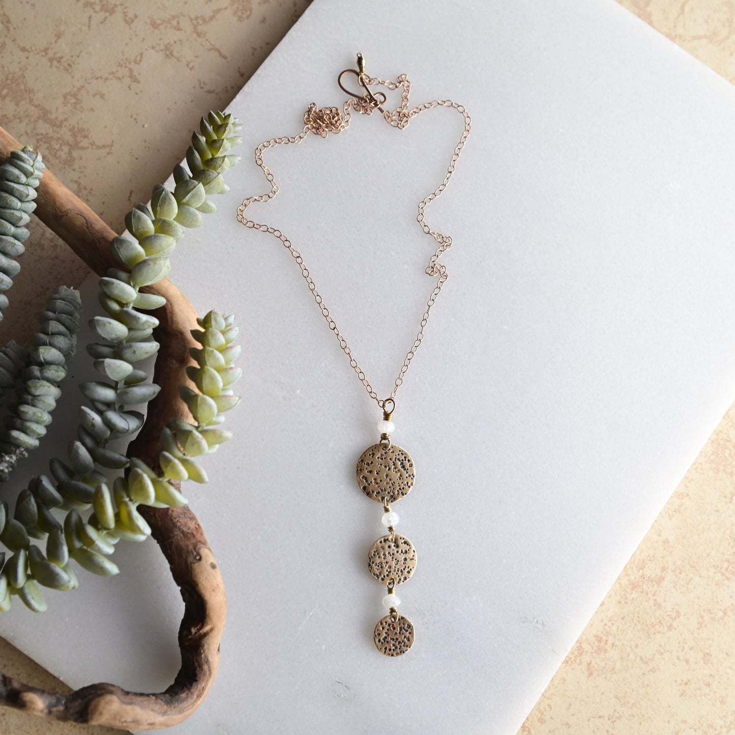 Brass Elements: Moonstone Necklace