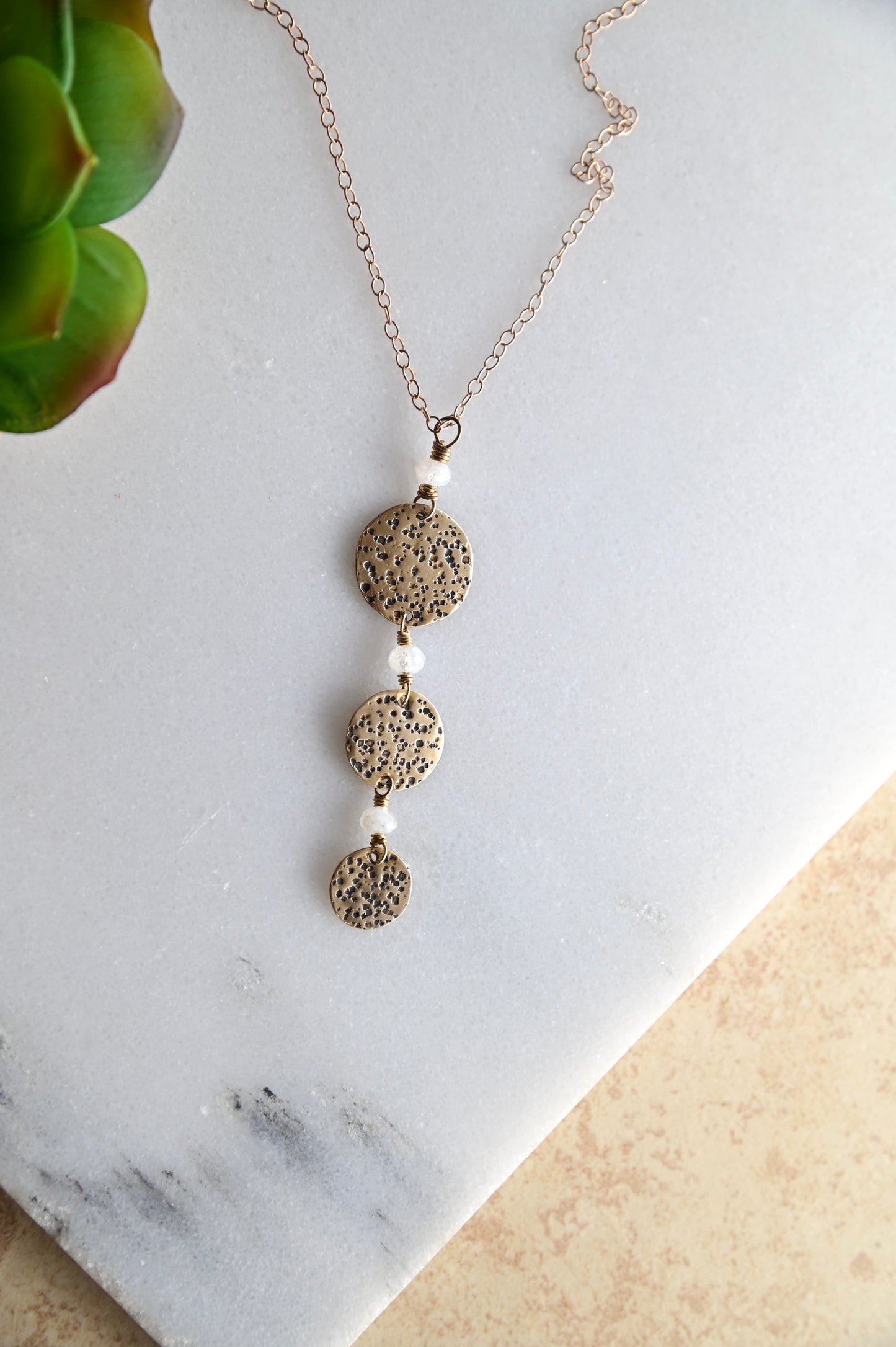 Brass Elements: Moonstone Necklace