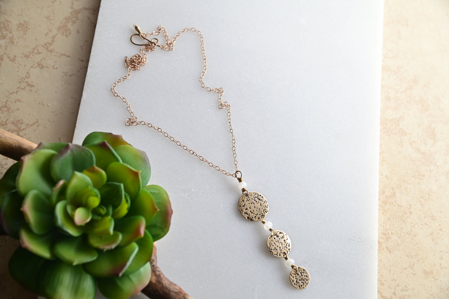 Brass Elements: Moonstone Necklace