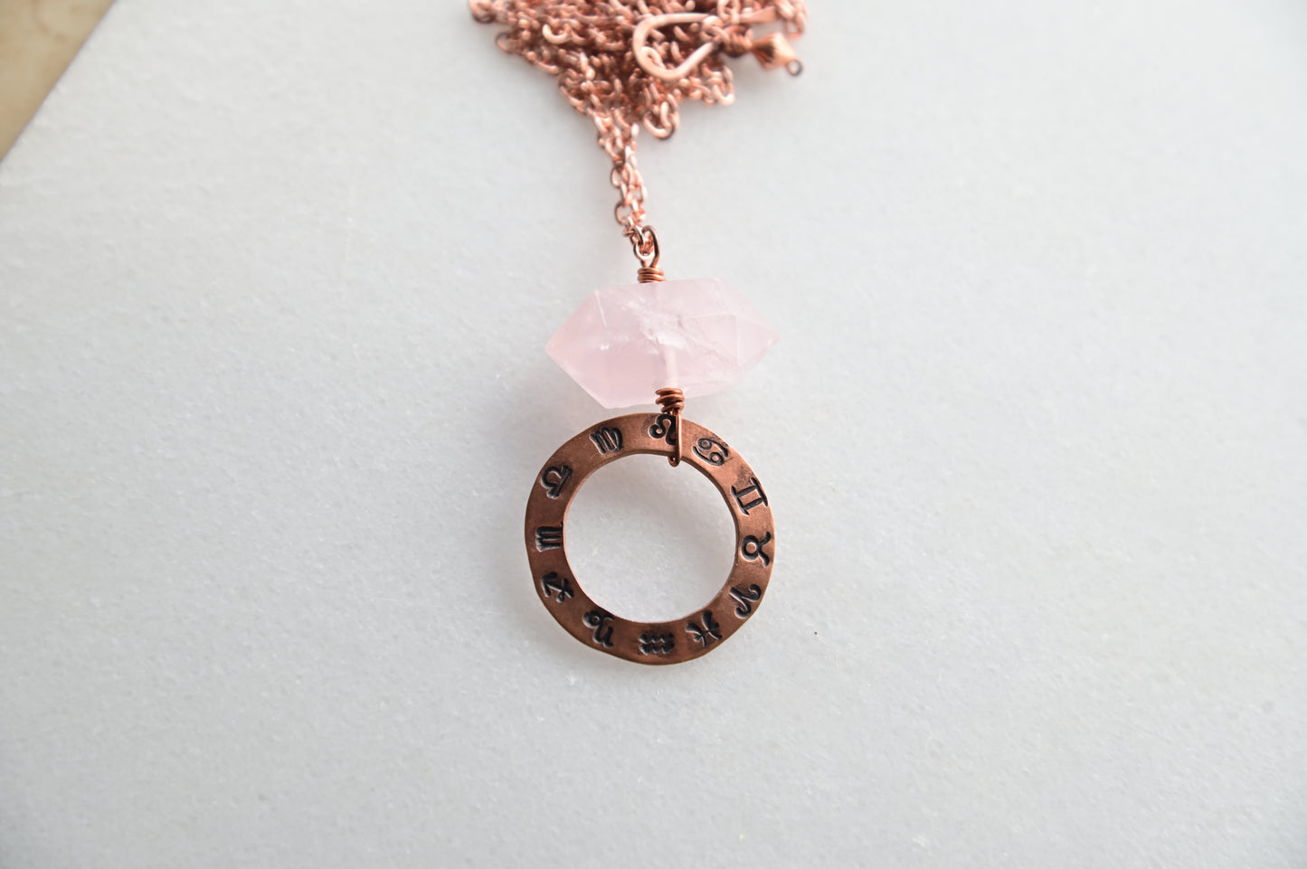 Astro Adornments: Gemstone + Copper Zodiac Necklace