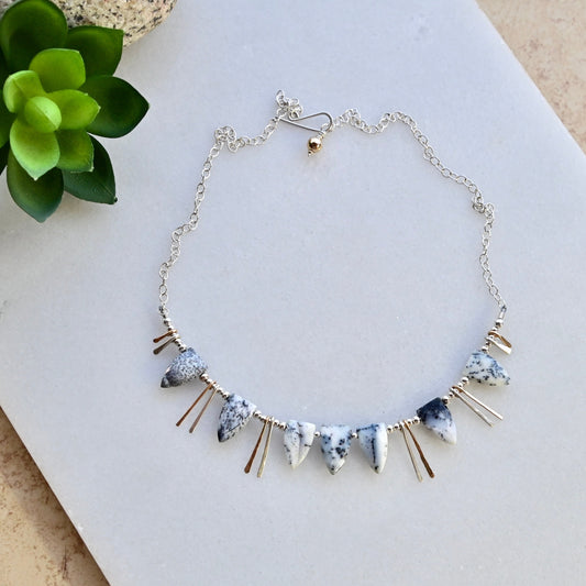 Sticks & Stones: Dendrite Opal + Mixed Metals Necklace