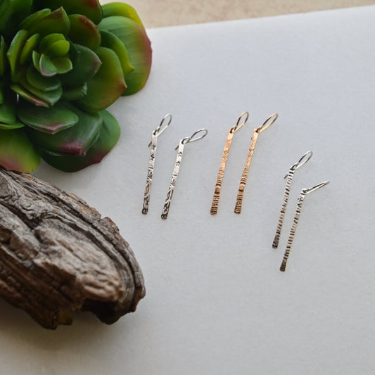 Sticks & Stones: Small Silver or Gold Earrings