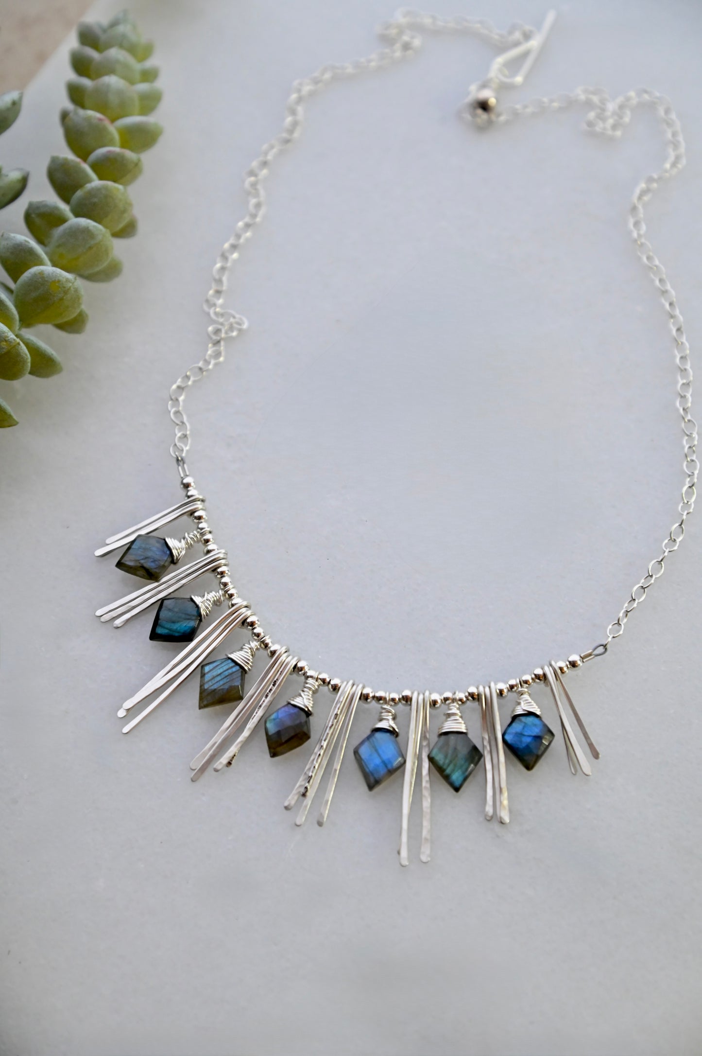 Sticks & Stones: Labradorite + Silver Necklace