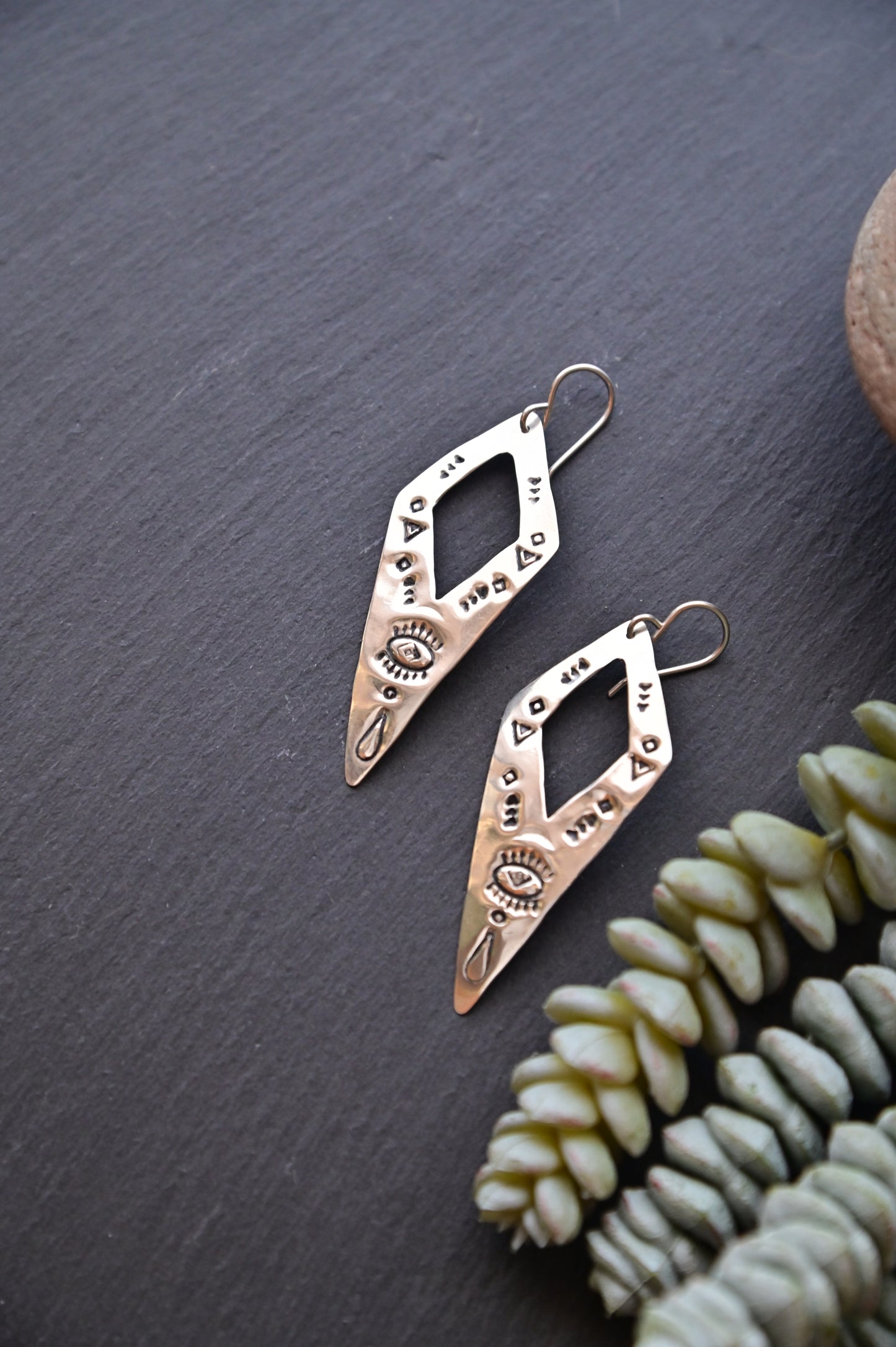Silver Elements Stamped Earrings