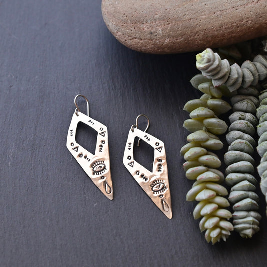 Silver Elements Stamped Earrings