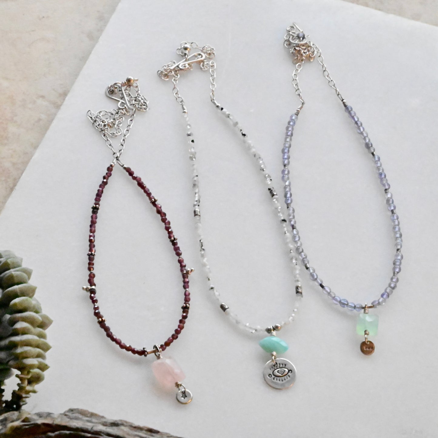 Silver Elements: Gemstone Necklaces