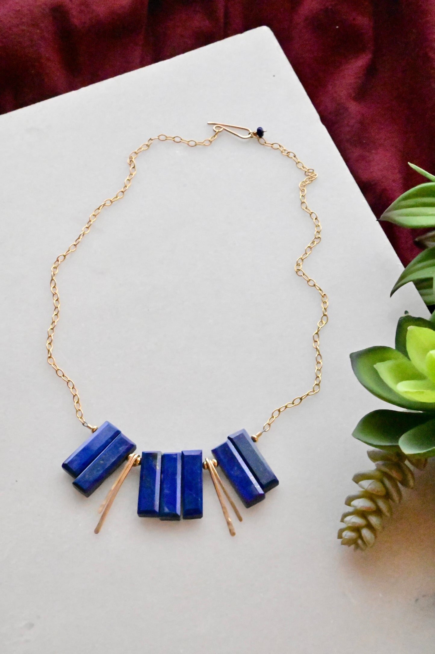 Sticks & Stones: Lapis Lazuli + Gold Necklace