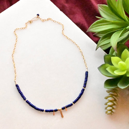 Sticks & Stones: Lapis Lazuli + Gold Necklace