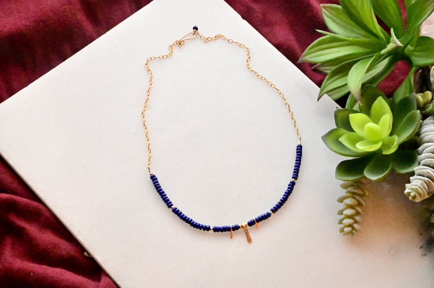 Sticks & Stones: Lapis Lazuli + Gold Necklace
