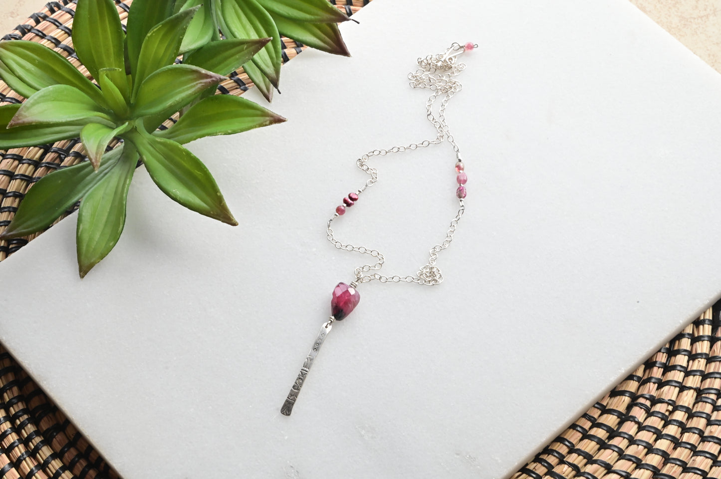 Sticks & Stones: Tourmaline + Silver Necklaces