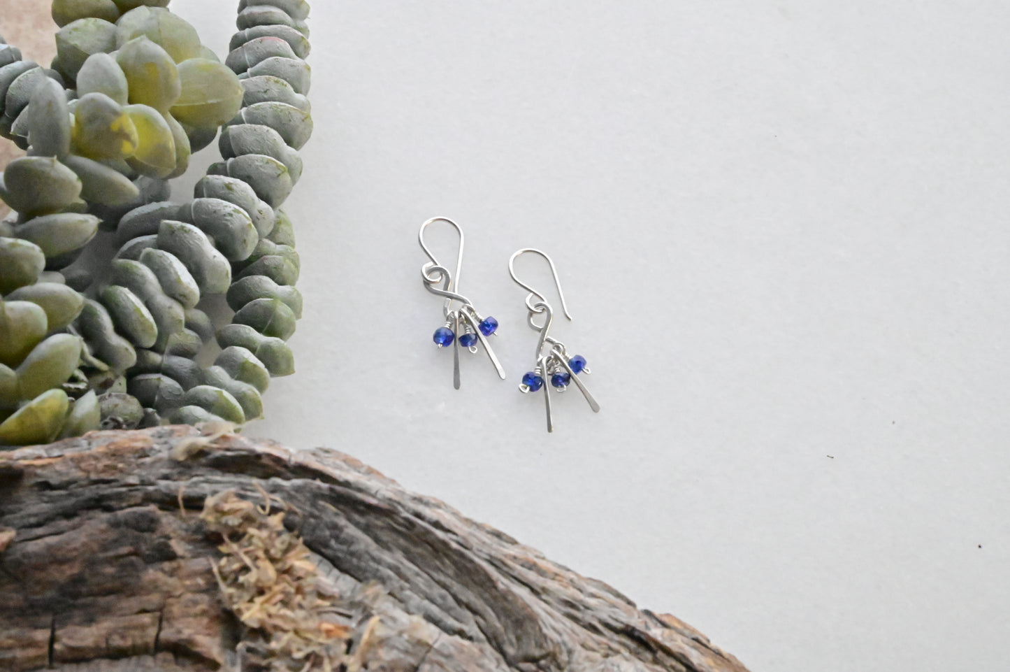 Sticks & Stones: Sapphire + Silver Necklace & Earrings