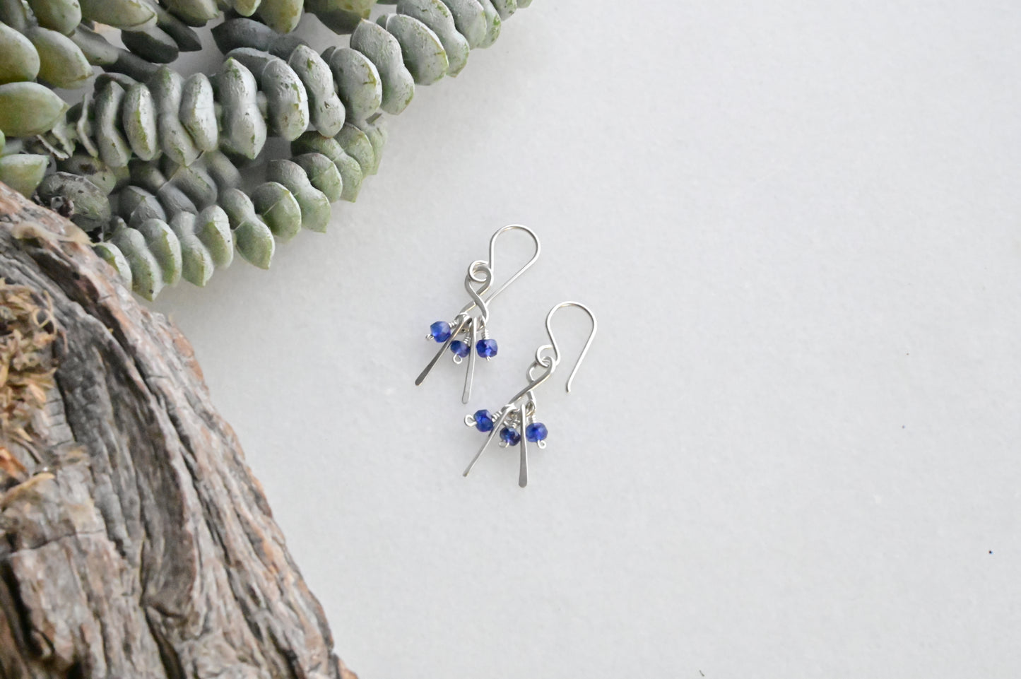 Sticks & Stones: Sapphire + Silver Necklace & Earrings