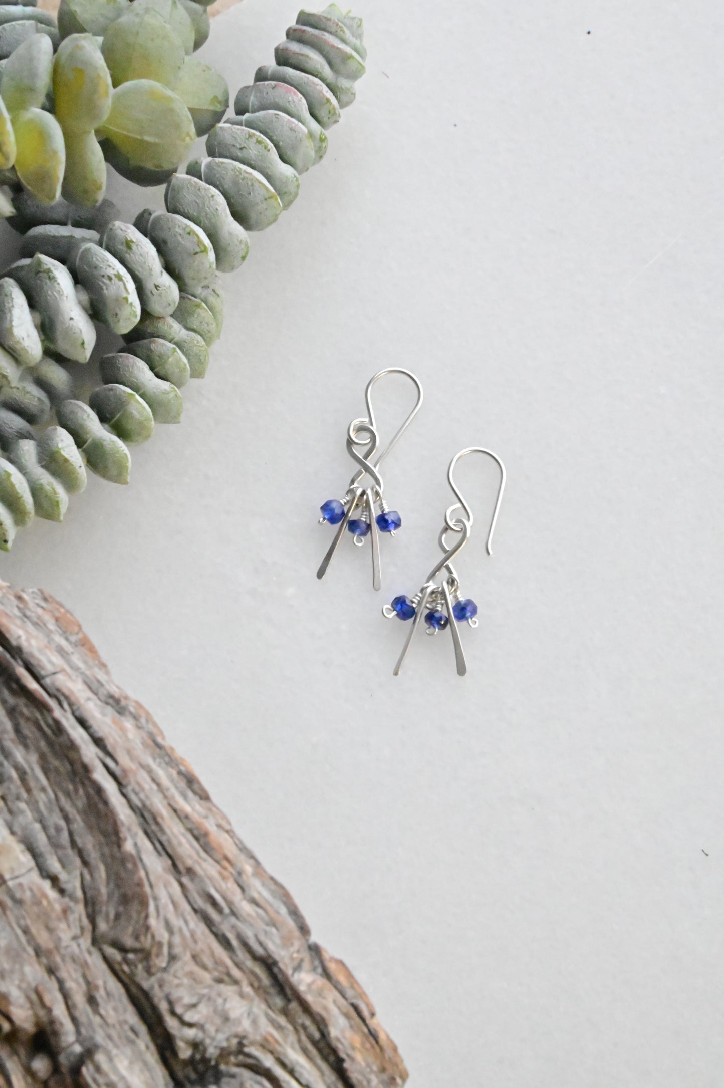 Sticks & Stones: Sapphire + Silver Necklace & Earrings