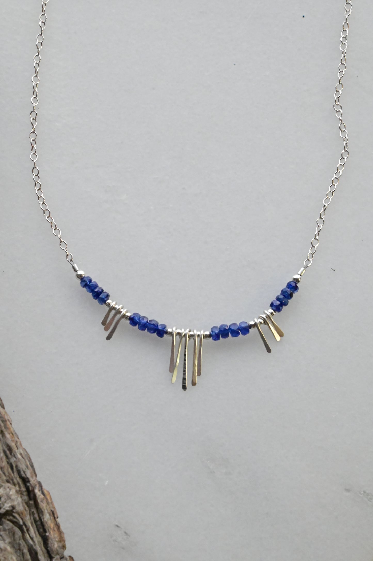 Sticks & Stones: Sapphire + Silver Necklace & Earrings