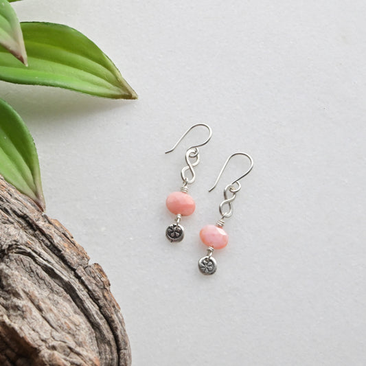 Silver Elements: Pink Opal + Silver Earrings