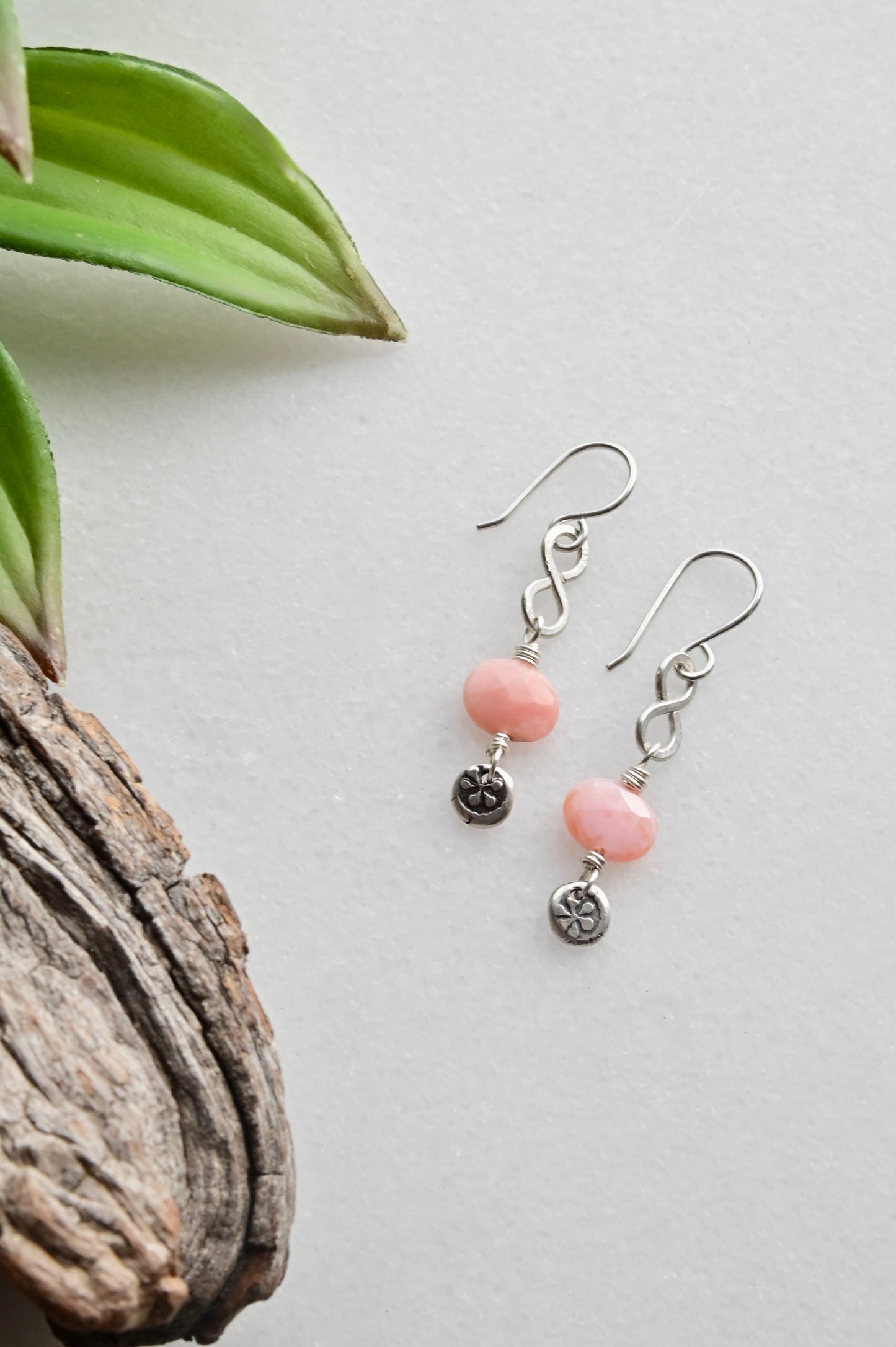 Silver Elements: Pink Opal + Silver Earrings