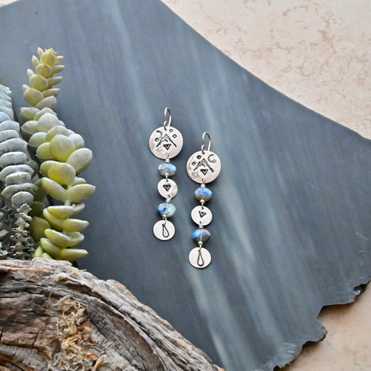 Silver Elements: Labradorite + Silver Earrings