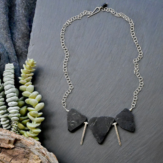Sticks & Stones: Blak Tourmaline + Silver Necklace