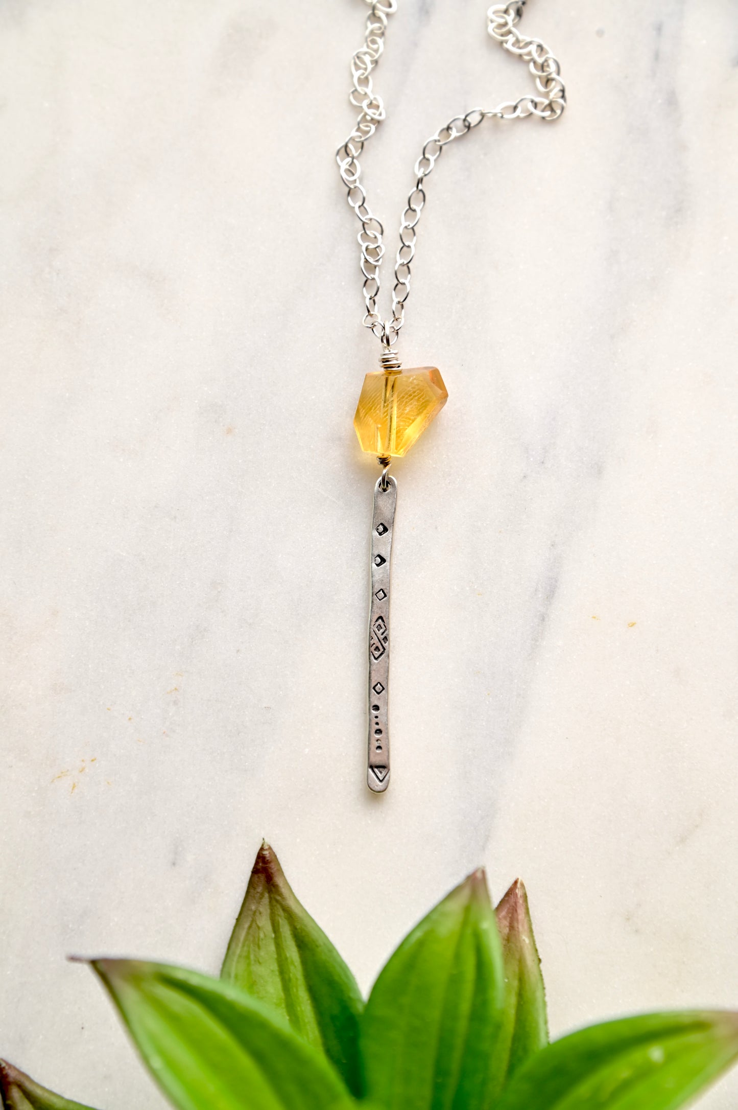 Sticks & Stones: Tourmaline or Citrine + Silver Necklaces
